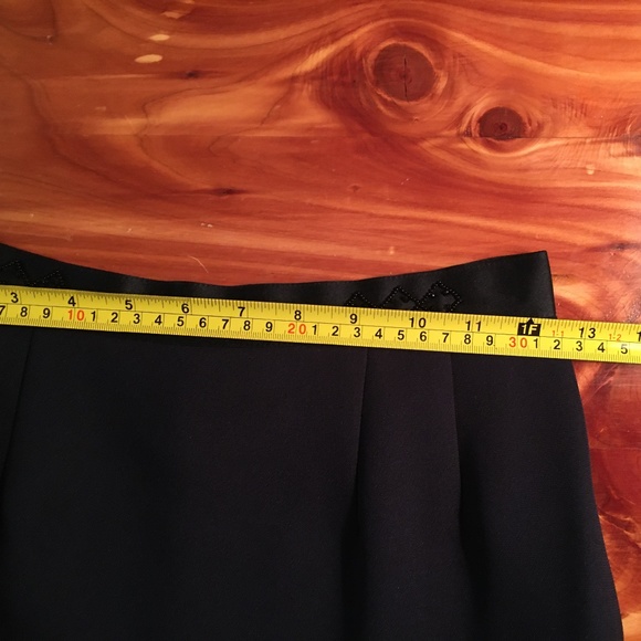 SOLD—Vintage 1990's Kasper Navy Bead Embellished Jeweled Skirt Suit, Size 2P - Picture 13 of 16